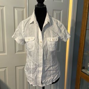 Eddie Bauer 100%linen short sleeve blouse